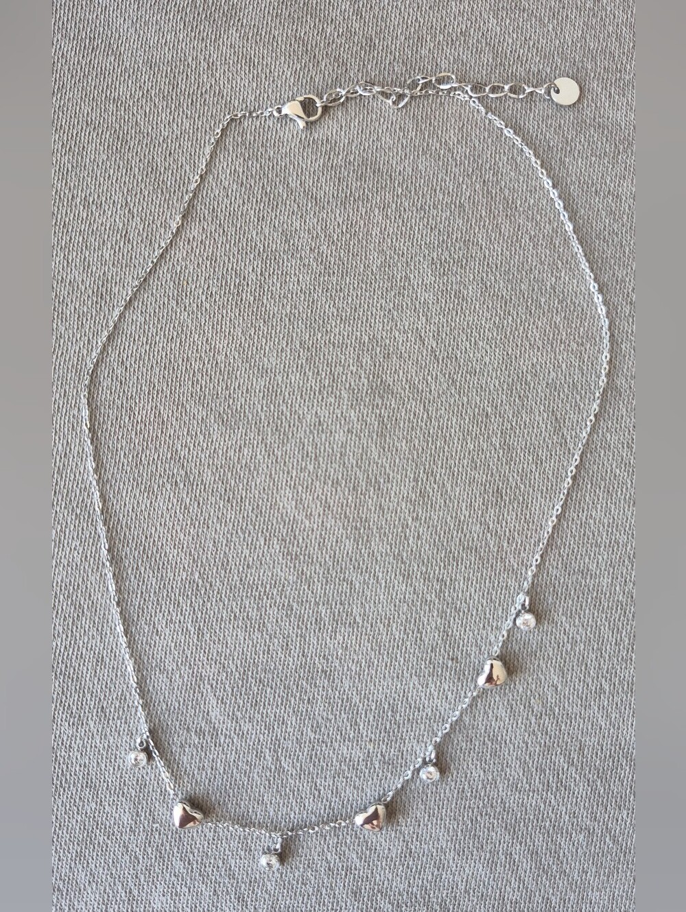 Delicate Silver Heart Charm Necklace for Women